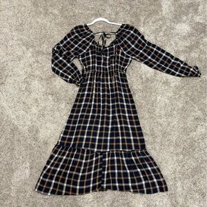 Plaid Long Sleeve Dress
